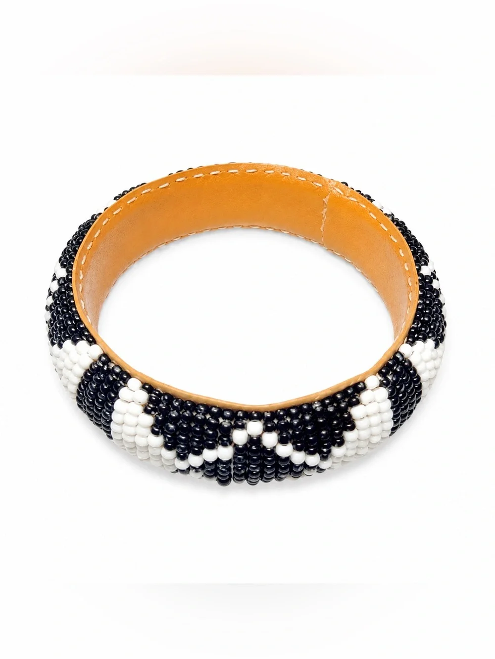 Hand crafted Black & White Beaded Bracelet - Contemporary Statement